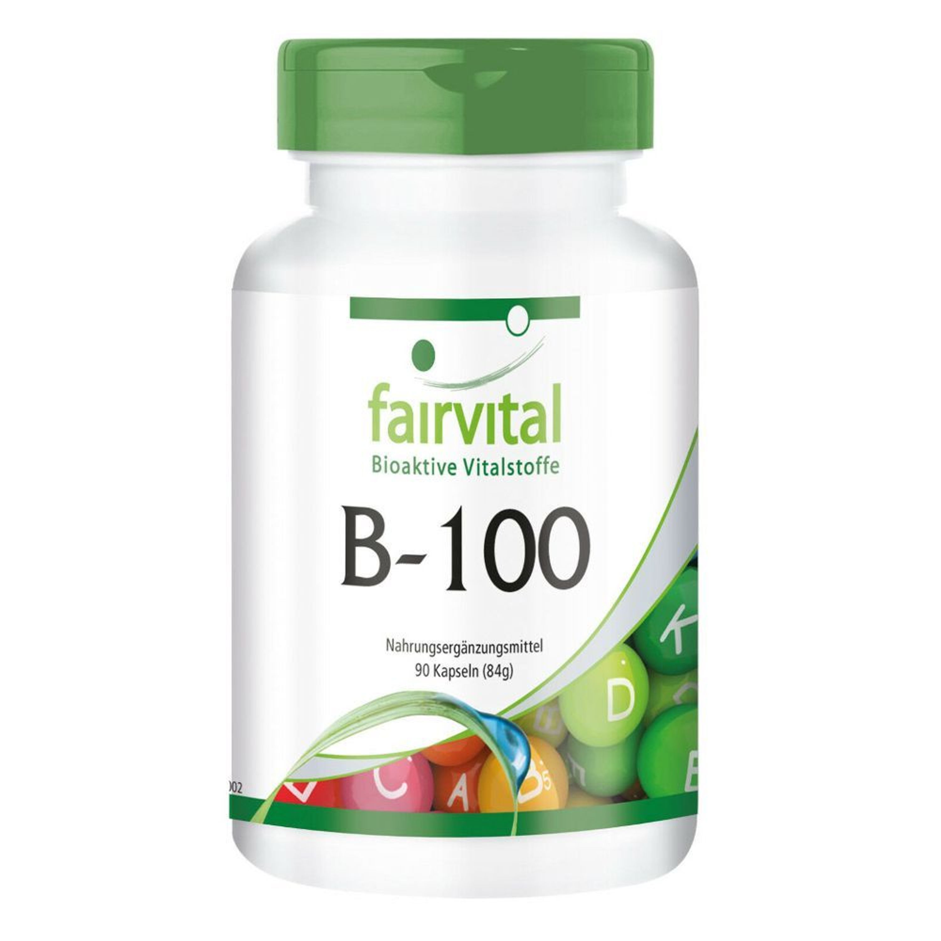 B100 Komplex 90 Kapseln Vitamin B Folsäure Cholin Inositol fairvital