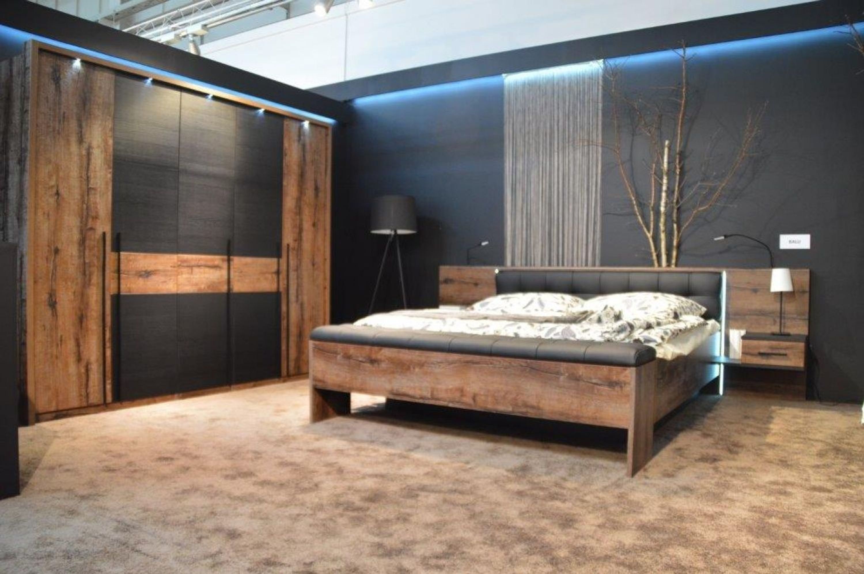 Schlafzimmer Set in Schwarz Eiche Viso 2-teilig kaufen bei Hood.de