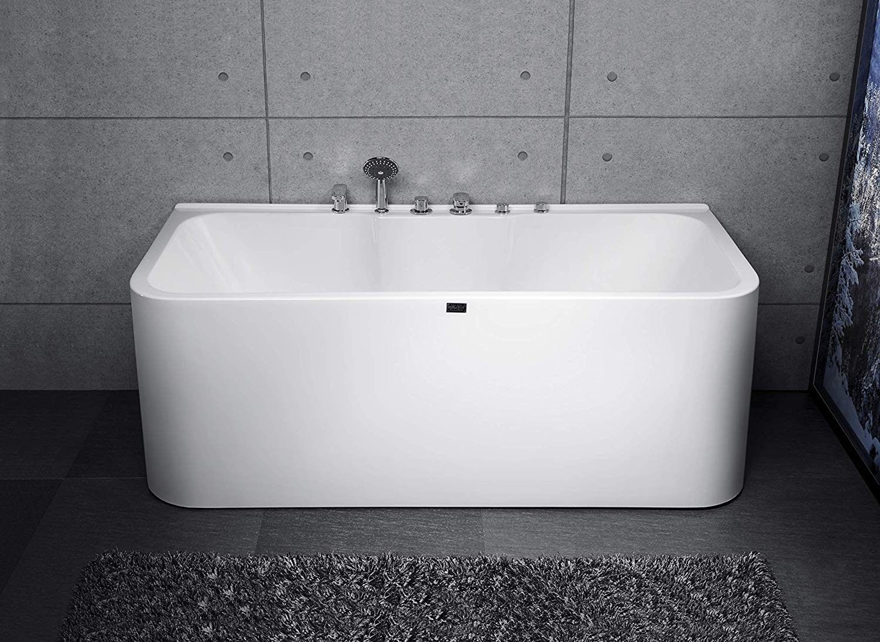 Freistehende Badewanne Exclusive Badewanne Acryl mit Armatur und