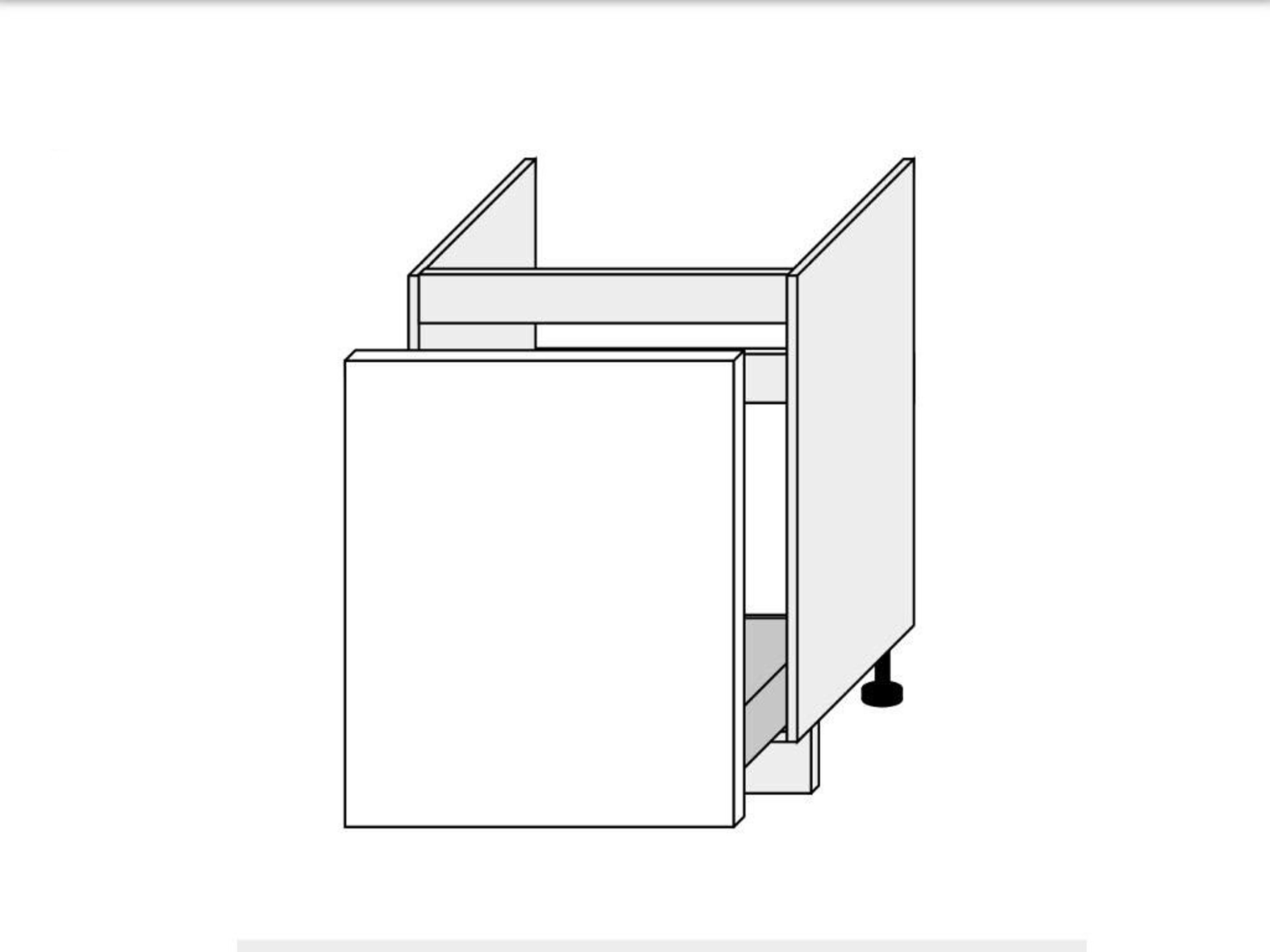 Unterschrank-Spülunterschrank 60 cm,1-Schubkasten, Soft Close Funktion