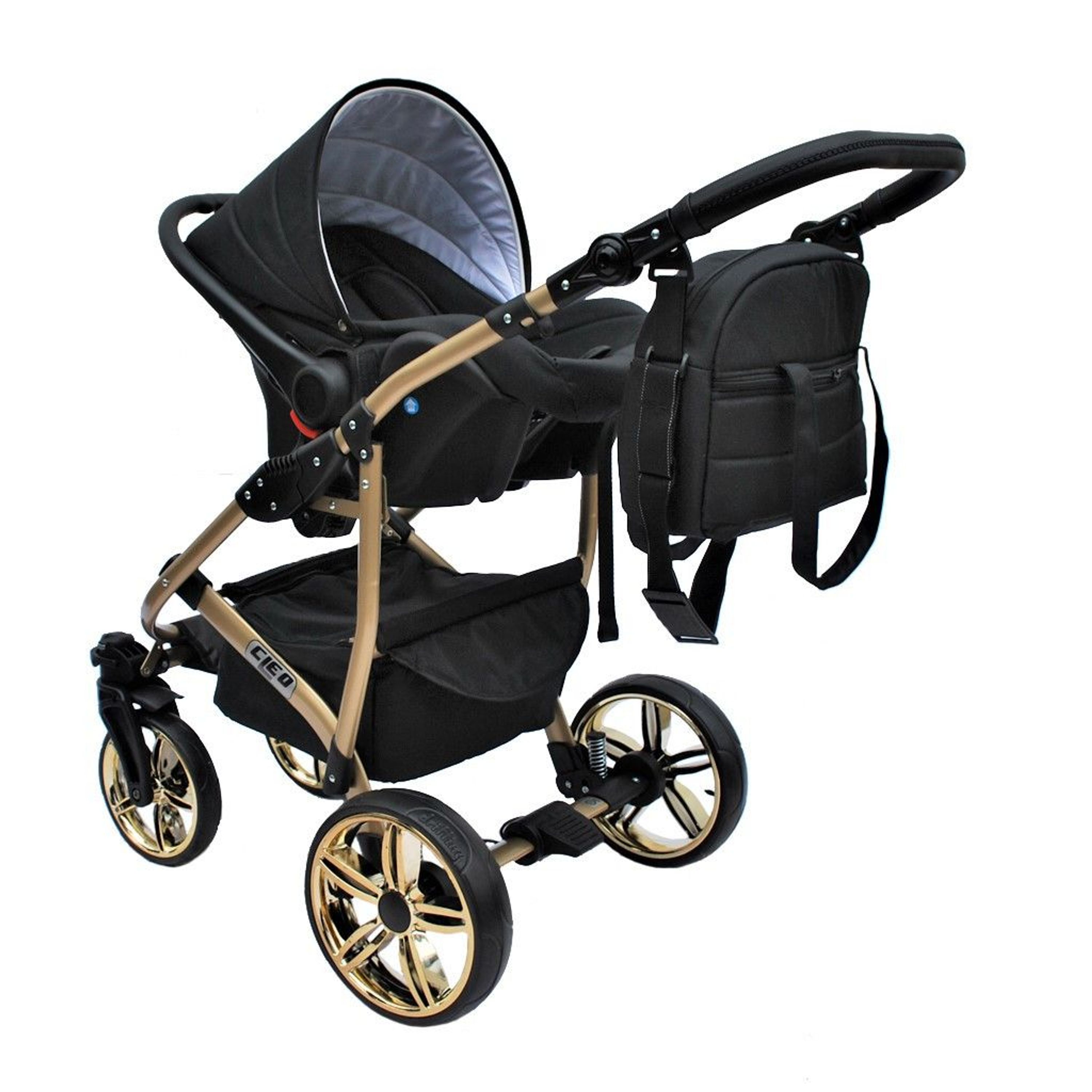 LUXUS Kombi Kinderwagen CLEO 3 in 1 Komplettset mit Hartgummmireifen mit Luftkammern kaufen bei