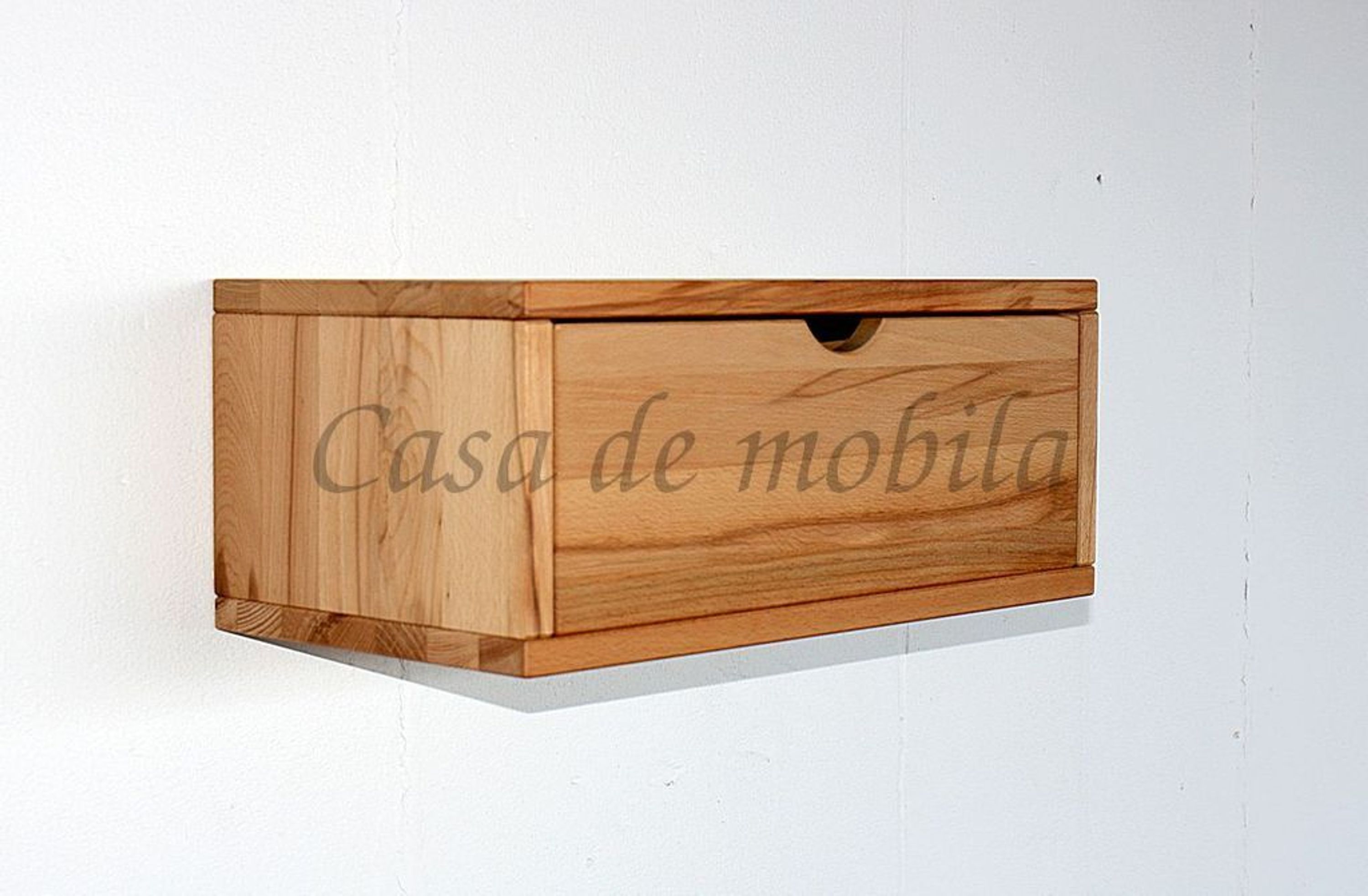 Massivholz Hängekasten mit Schublade Kernbuche massiv geölt Wandboard