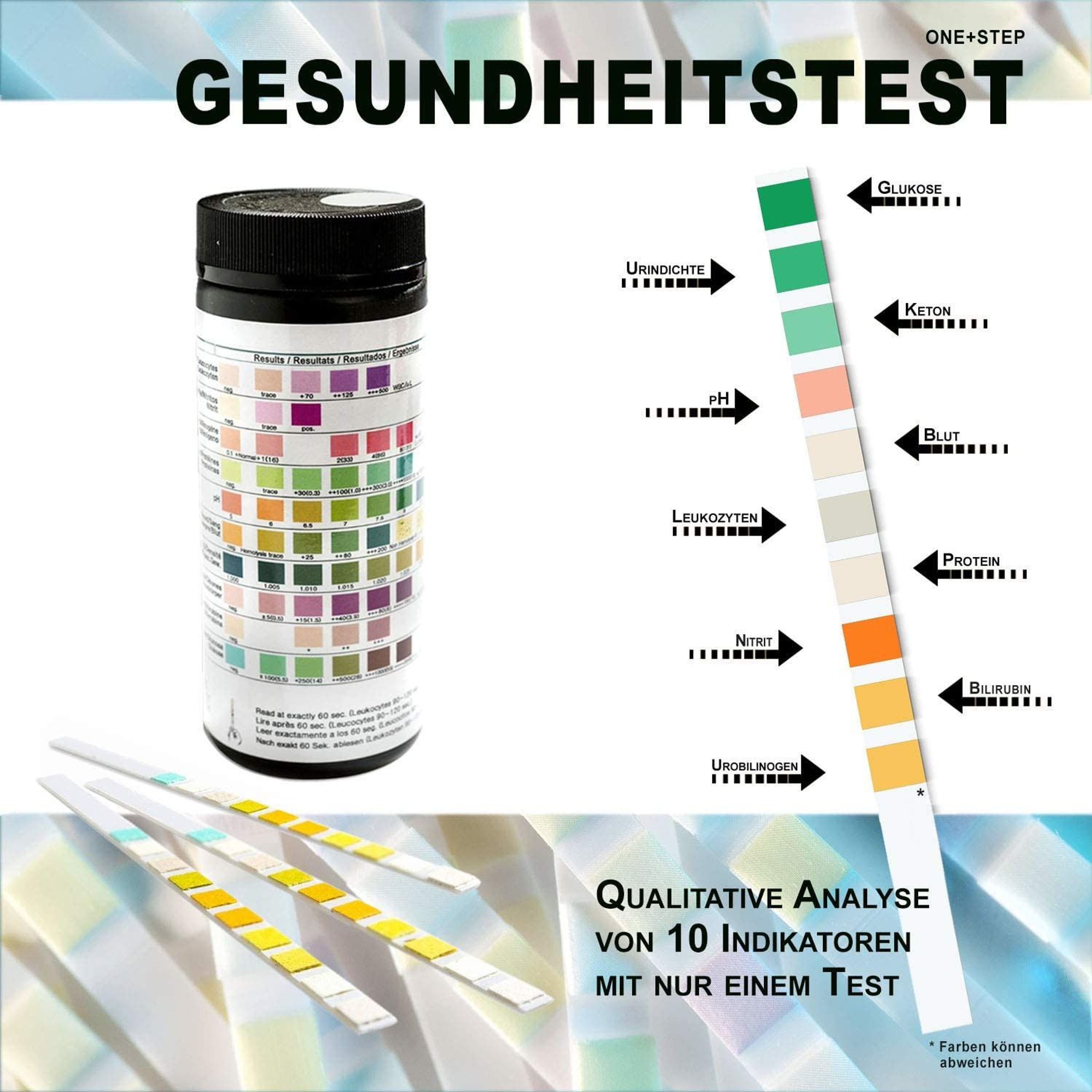 Gesundheitstest Urin für 10 Indikatoren - 100 Stück Urintestreifen ...