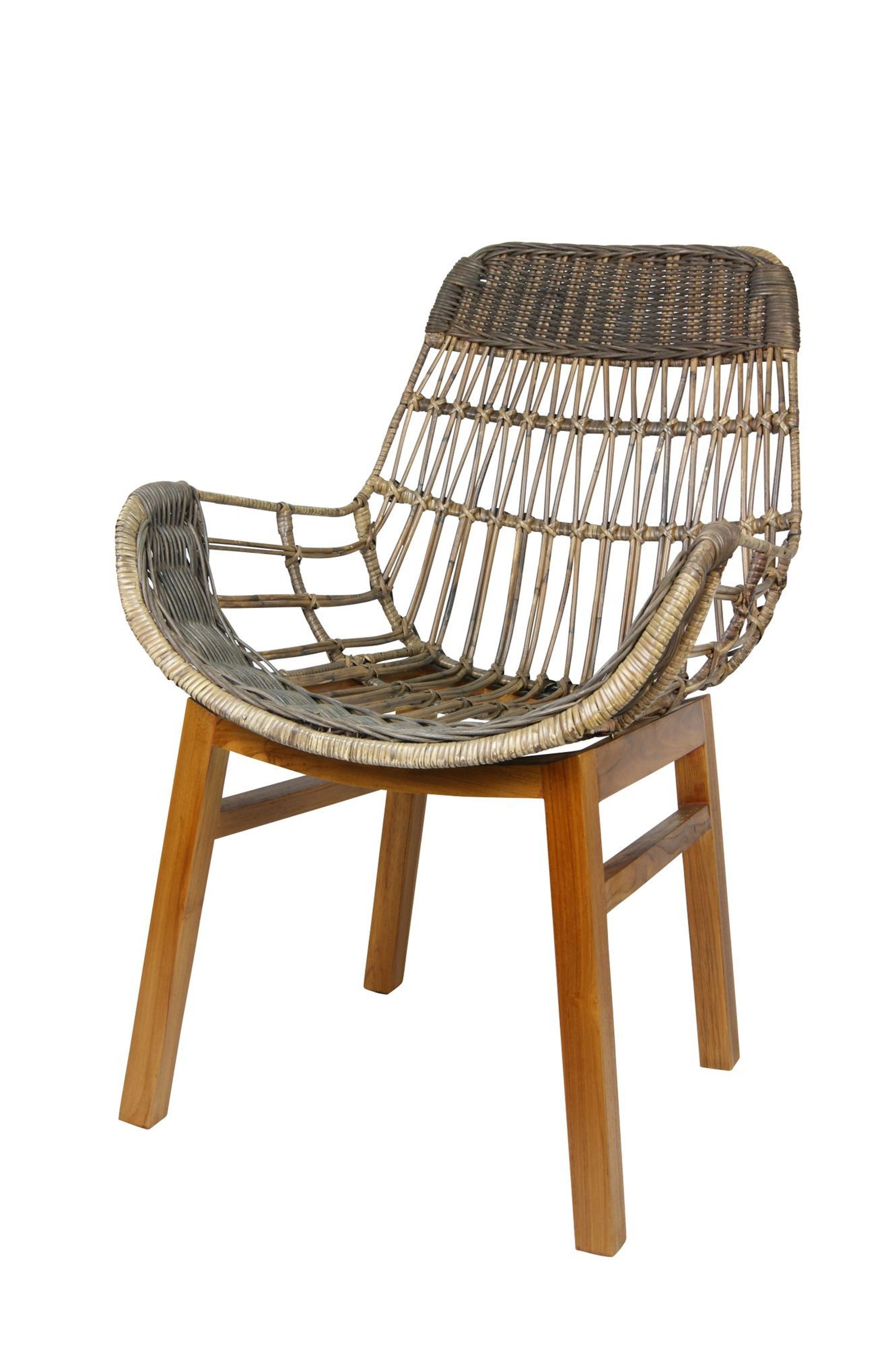 B-WARE Rattanstuhl Korb-Stuhl Retro Sessel Lounge Loft Bistro Balkon