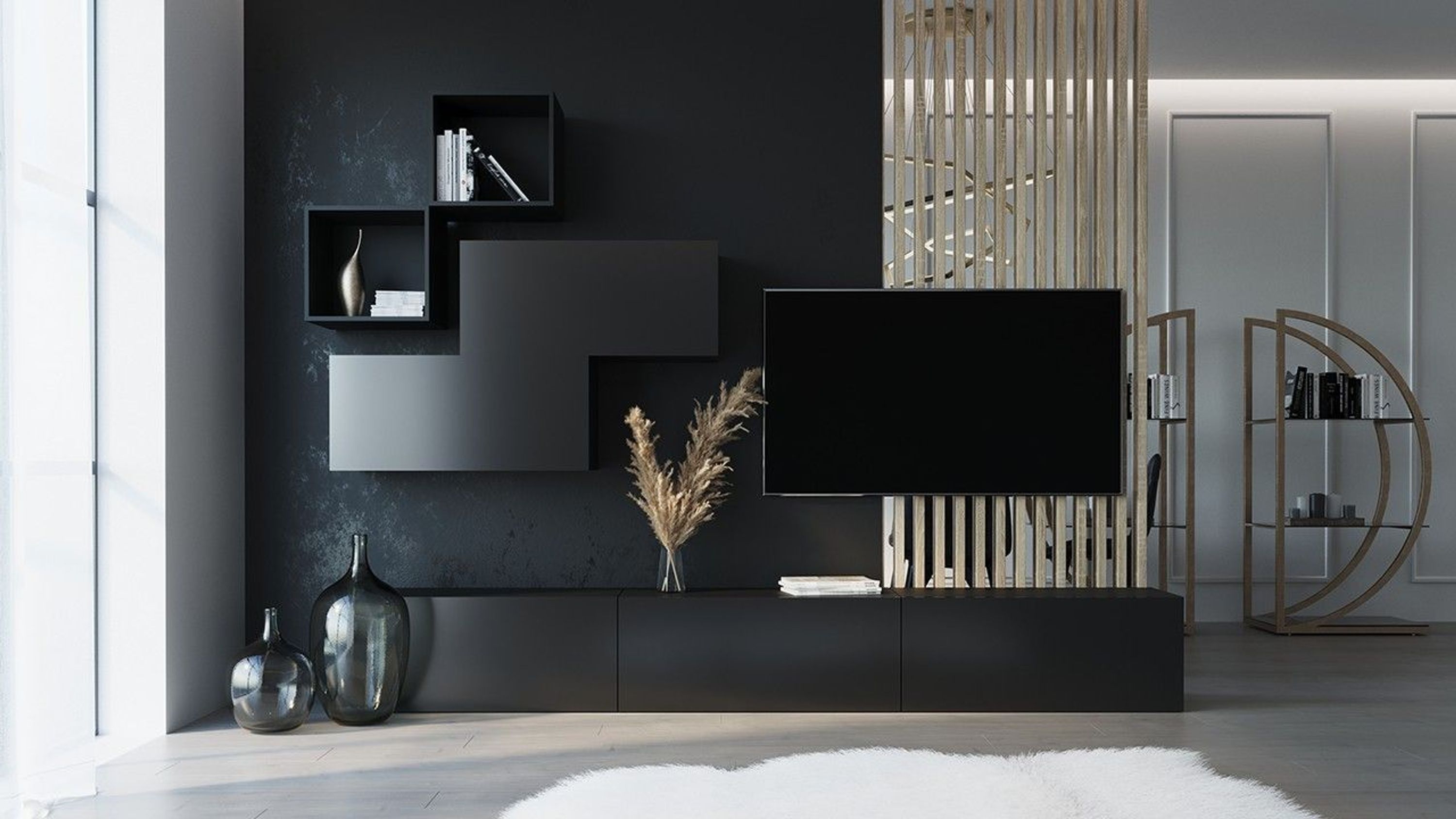 Wohnwand ON 3, Breite 249 cm , Hochglanz , Farbe Wählbar kaufen bei Hood.de