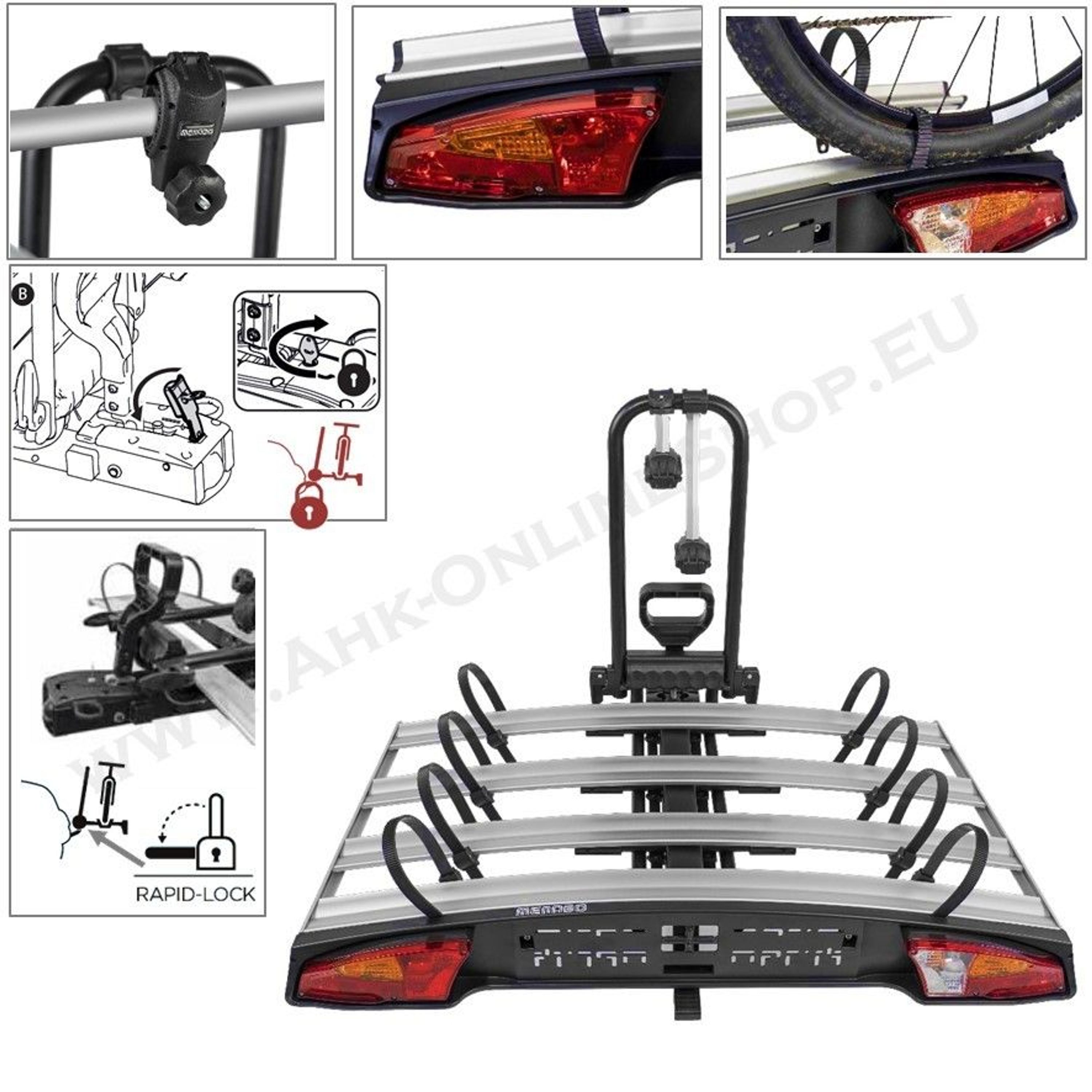 Menabo ALCOR Fahrradträger für 4 Räder eBikes