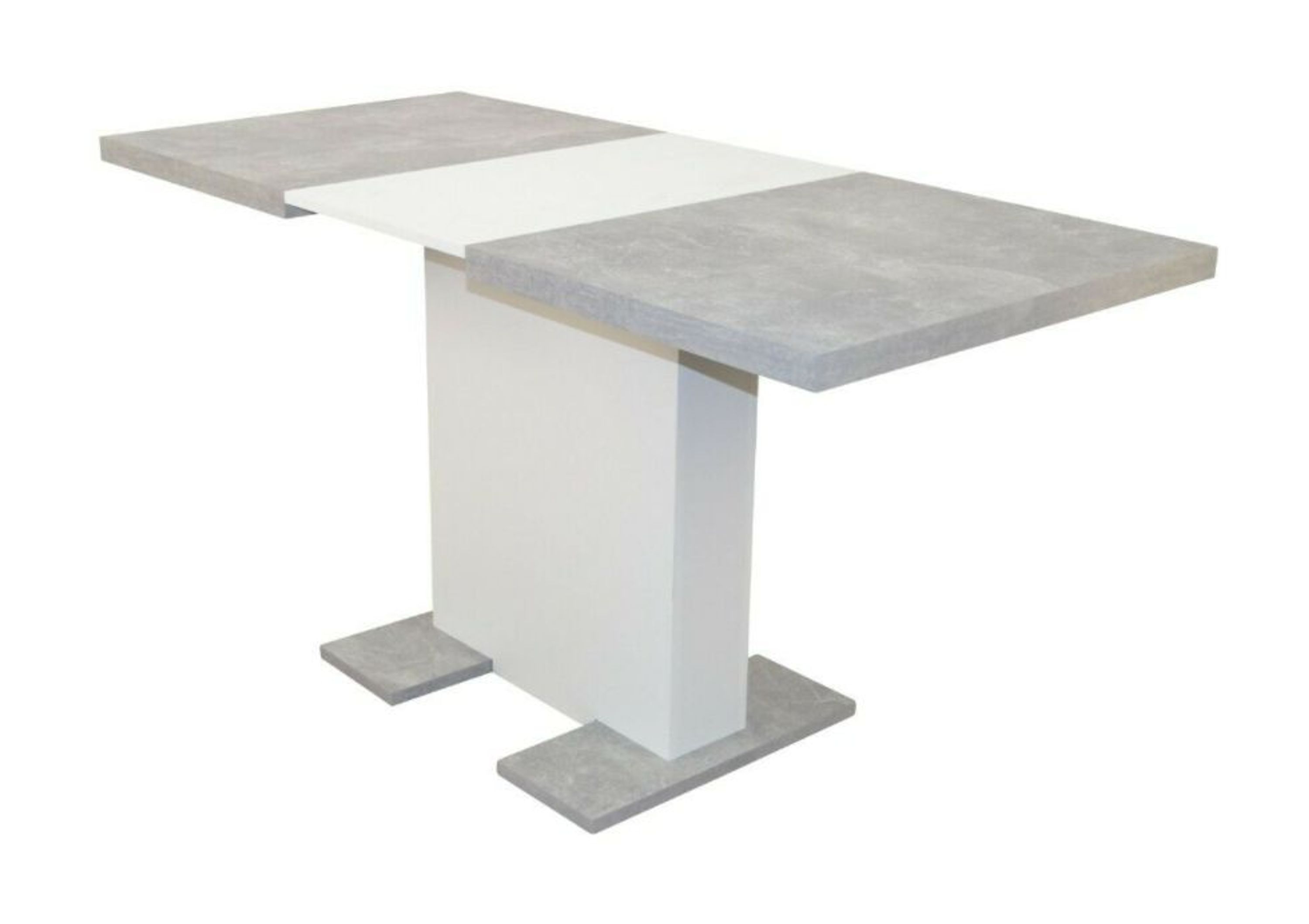 moderner Esstisch Betonoptik grau/ weiß Esszimmertisch erweiterbar mit