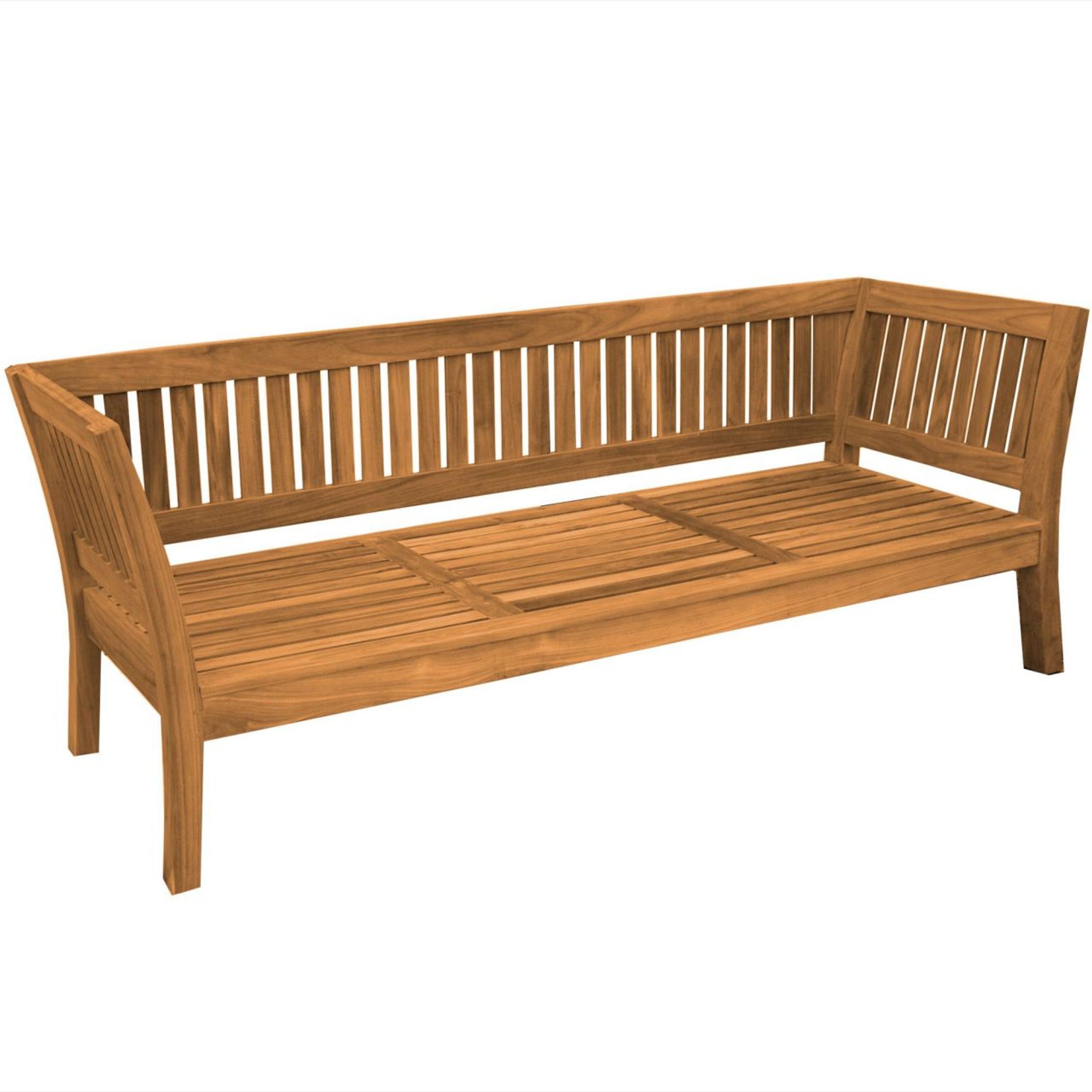 Outdoor Sofa Varese 3-Sitzer Teak Massivholz mit Auflage kaufen bei Hood.de
