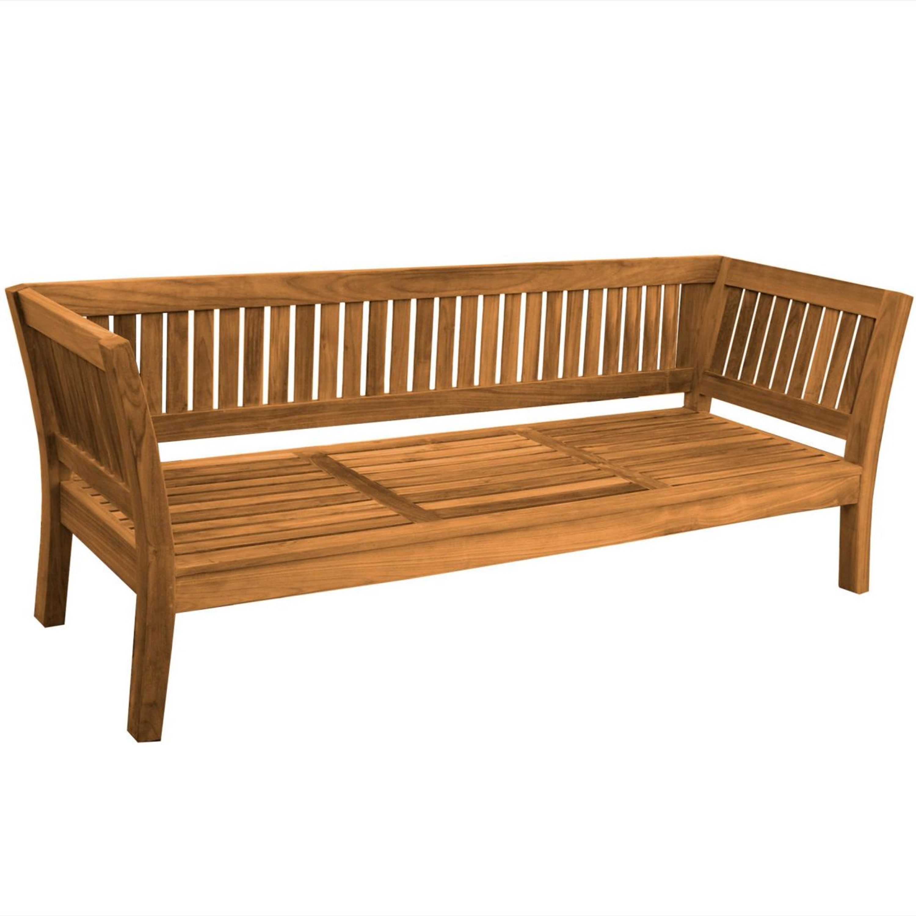 Outdoor Sofa Varese 3-Sitzer Teak Massivholz mit Auflage kaufen bei Hood.de