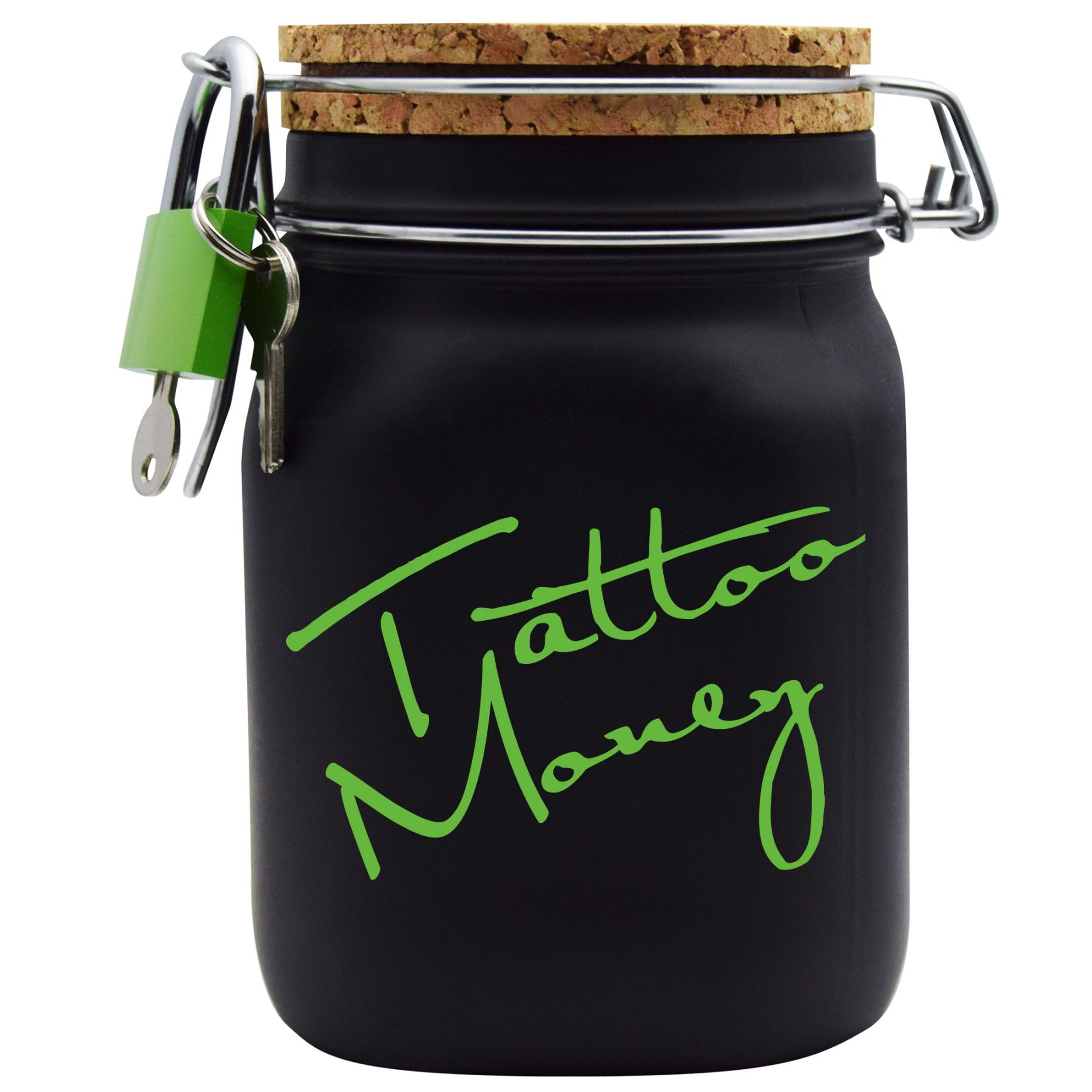 Spardose Geld Geschenk Idee Tattoo Money Geschenkartikel Schwarz Grün