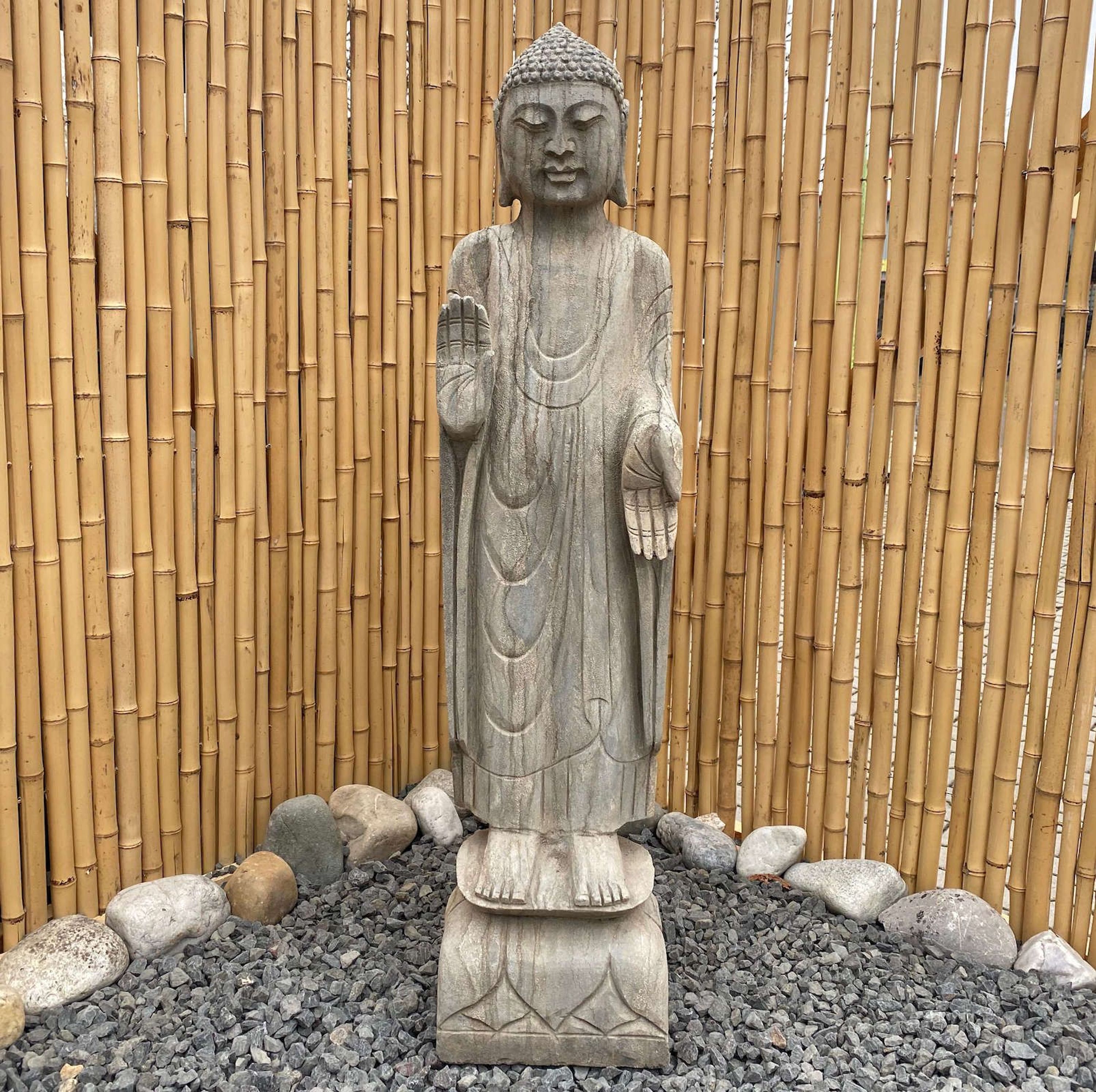 Garten Buddha (100cm) Figur aus Naturstein handarbeit