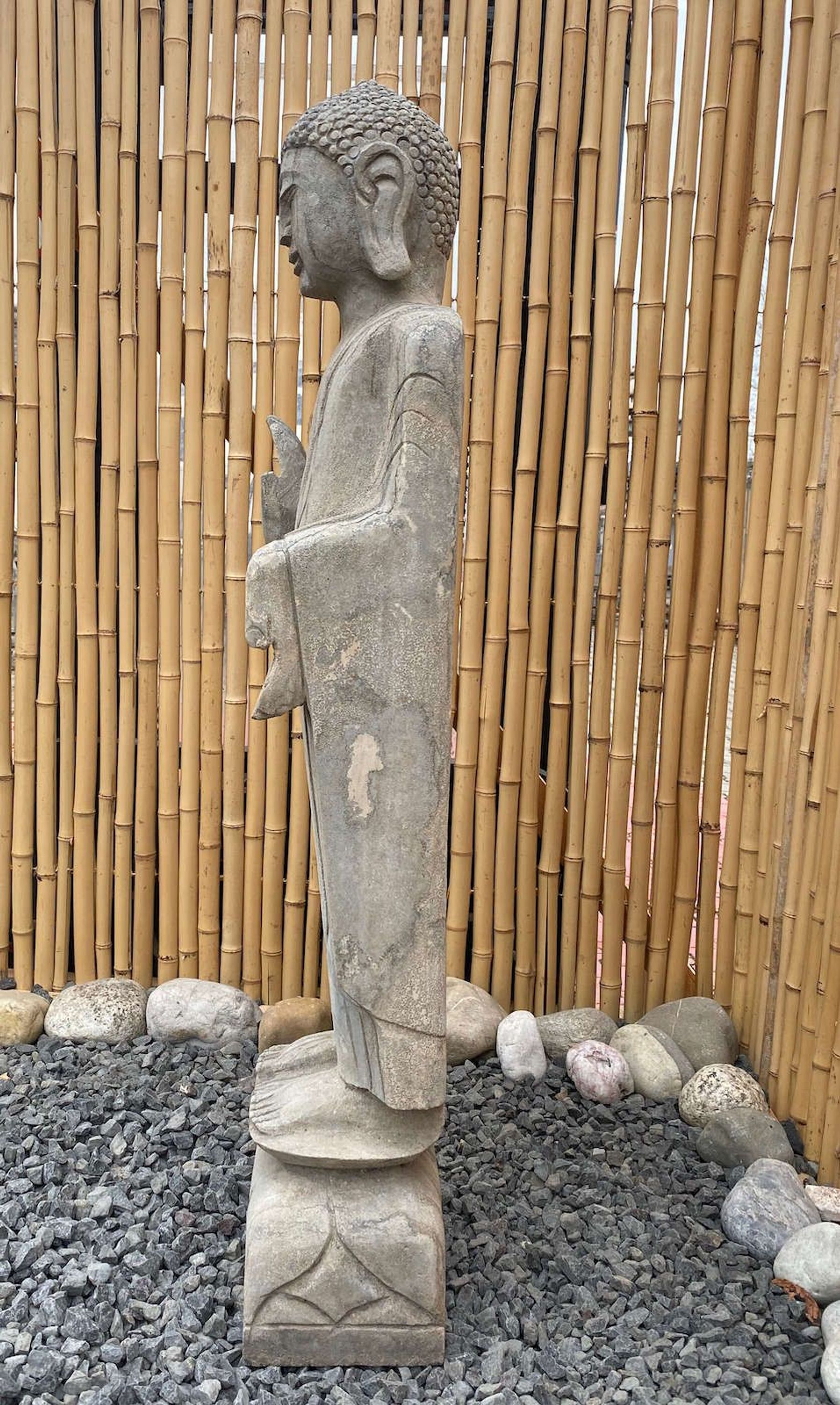 Garten Buddha (100cm) Figur aus Naturstein handarbeit