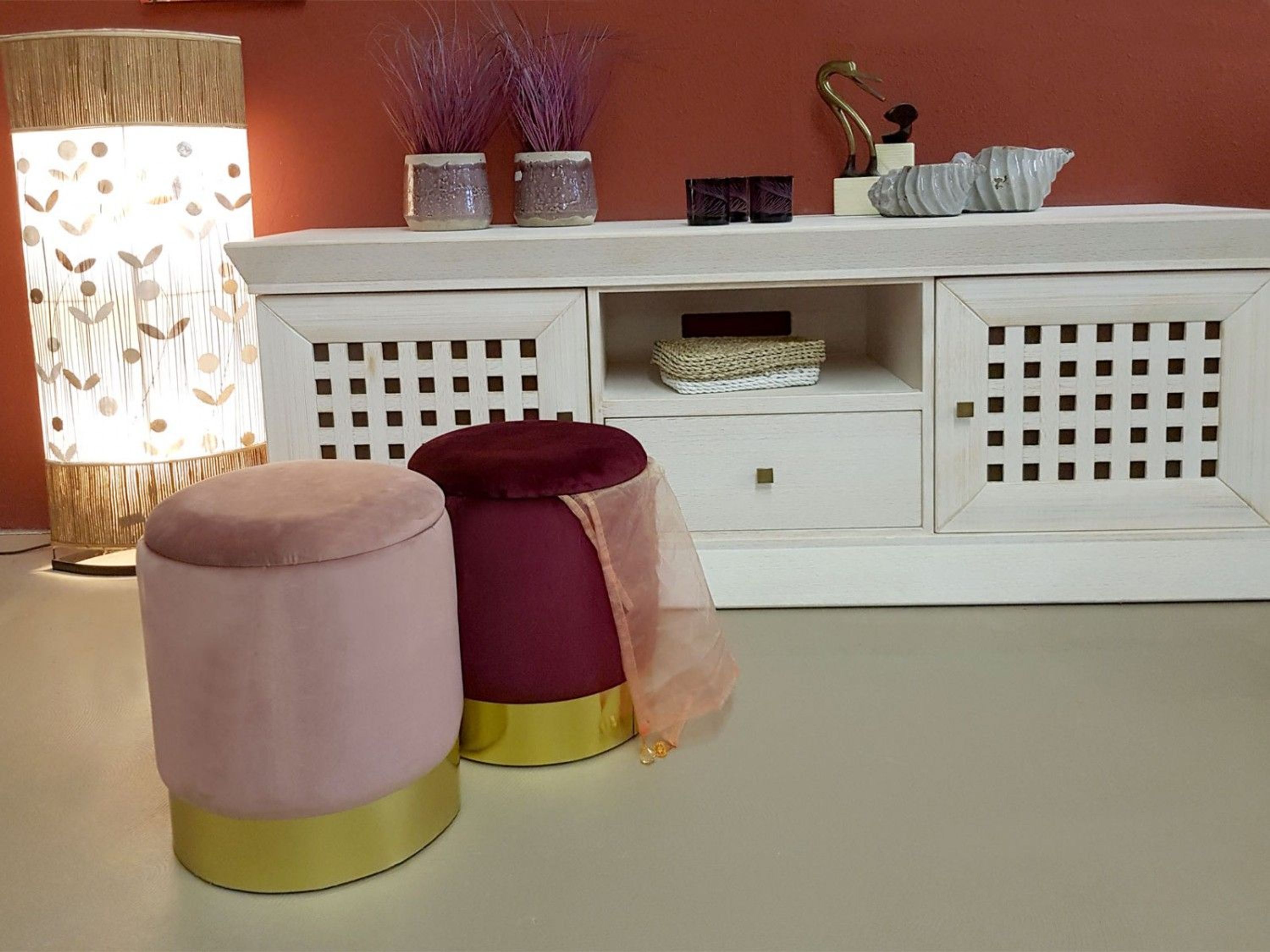 Samthocker Deko Hocker Samt Pouf Dekopouf Velour Hocker mit Stauraum u