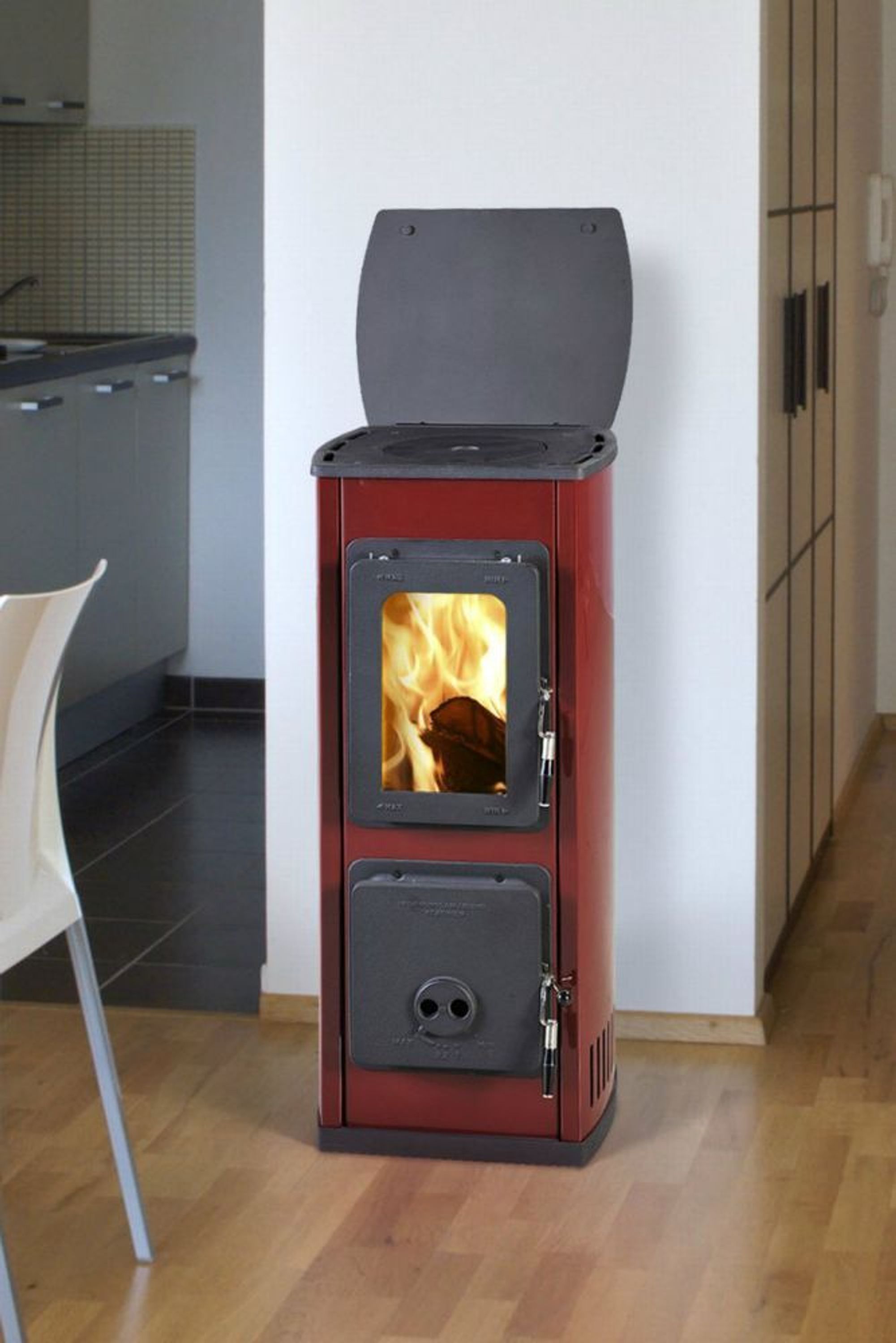 Thorma Milano II Rot Kaminofen mit 5 kW Werkstattofen Kamin kaufen bei