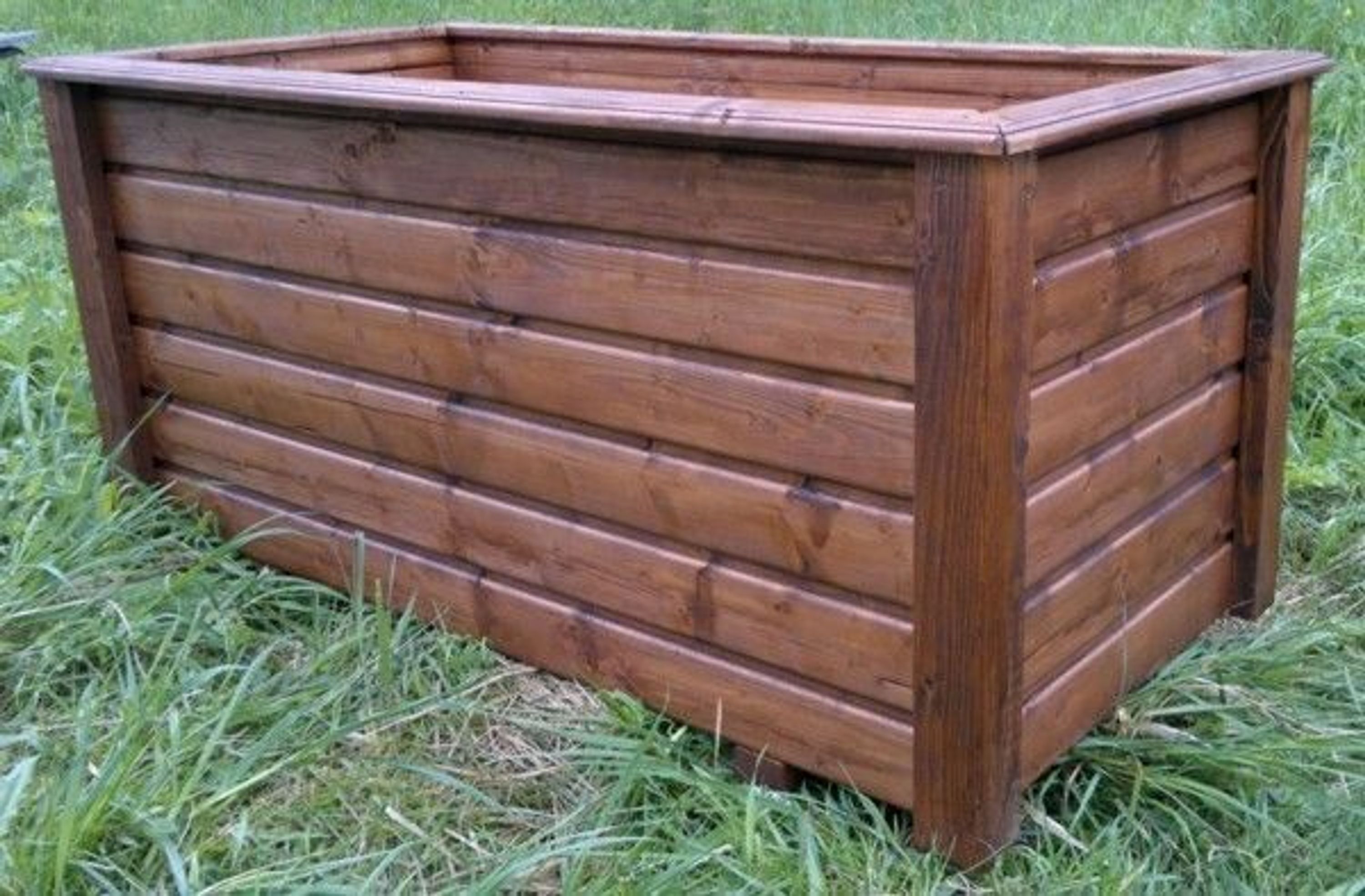 Stabiler Pflanzkasten aus Holz ClasiV Blumenkasten Pflanztrog lasiert