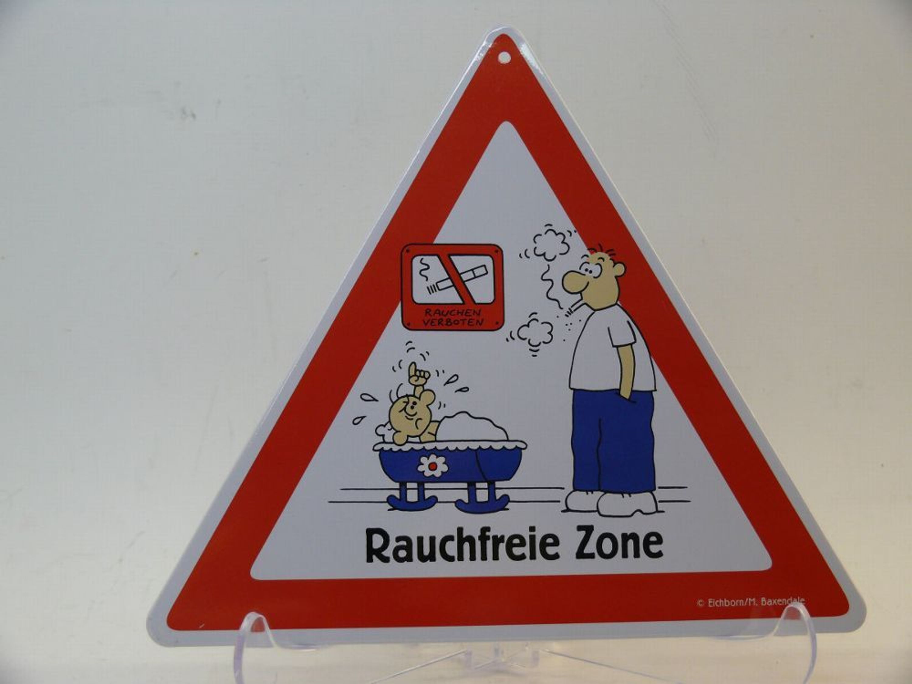 Lustige Warnschild "Rauchfrei Zone" dreieckige Blechschild für ihr
