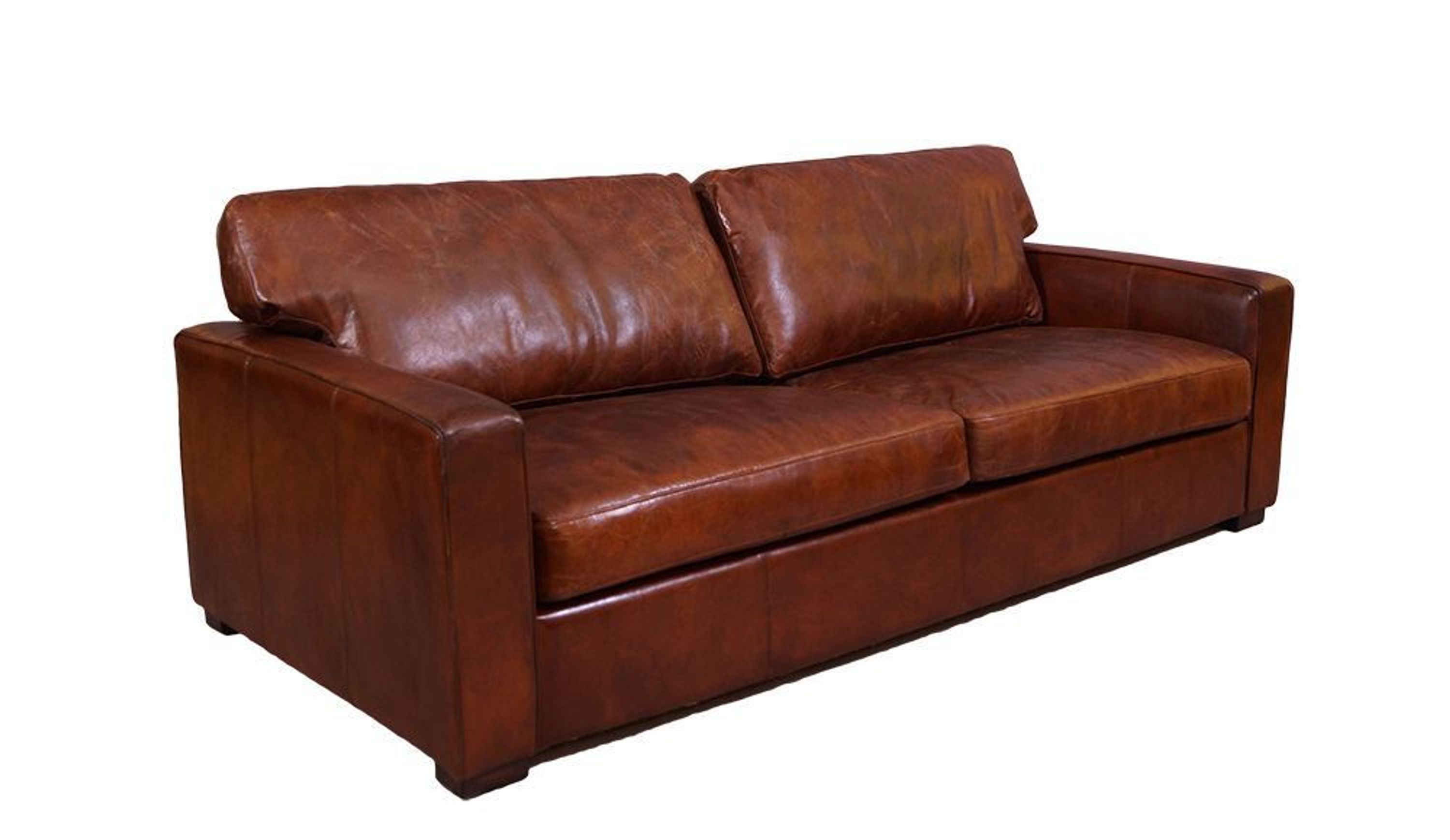 Durban Sofa 3 Sitzer Vintage Cigar Leder Möbel Stil Ledersofa Loungesofa kaufen bei Hood.de
