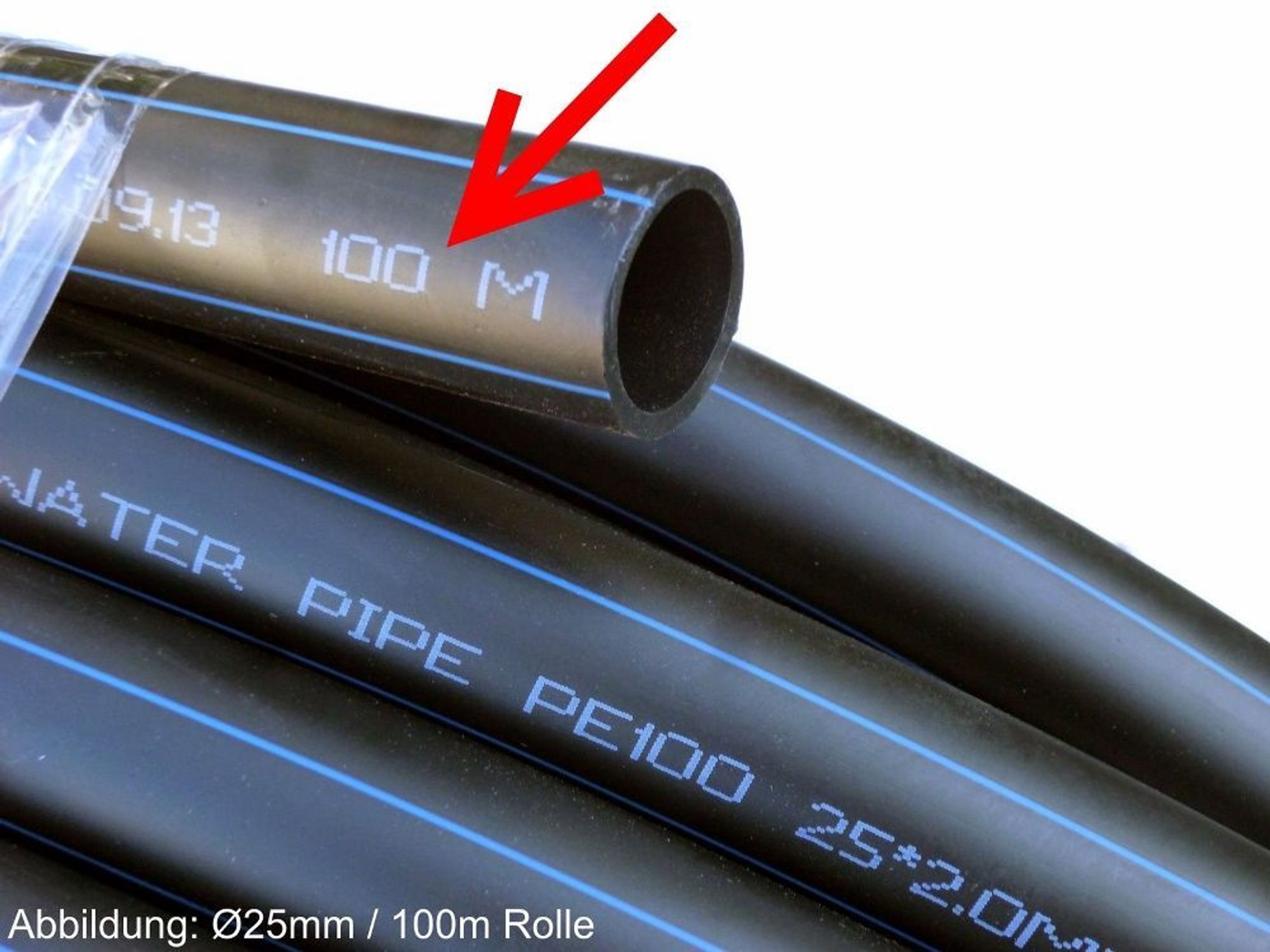 PE HD Rohr Kunststoffrohr Wasserleitung Wasserrohr schwarz Bewässern Ø25mm 25m kaufen bei Hood.de