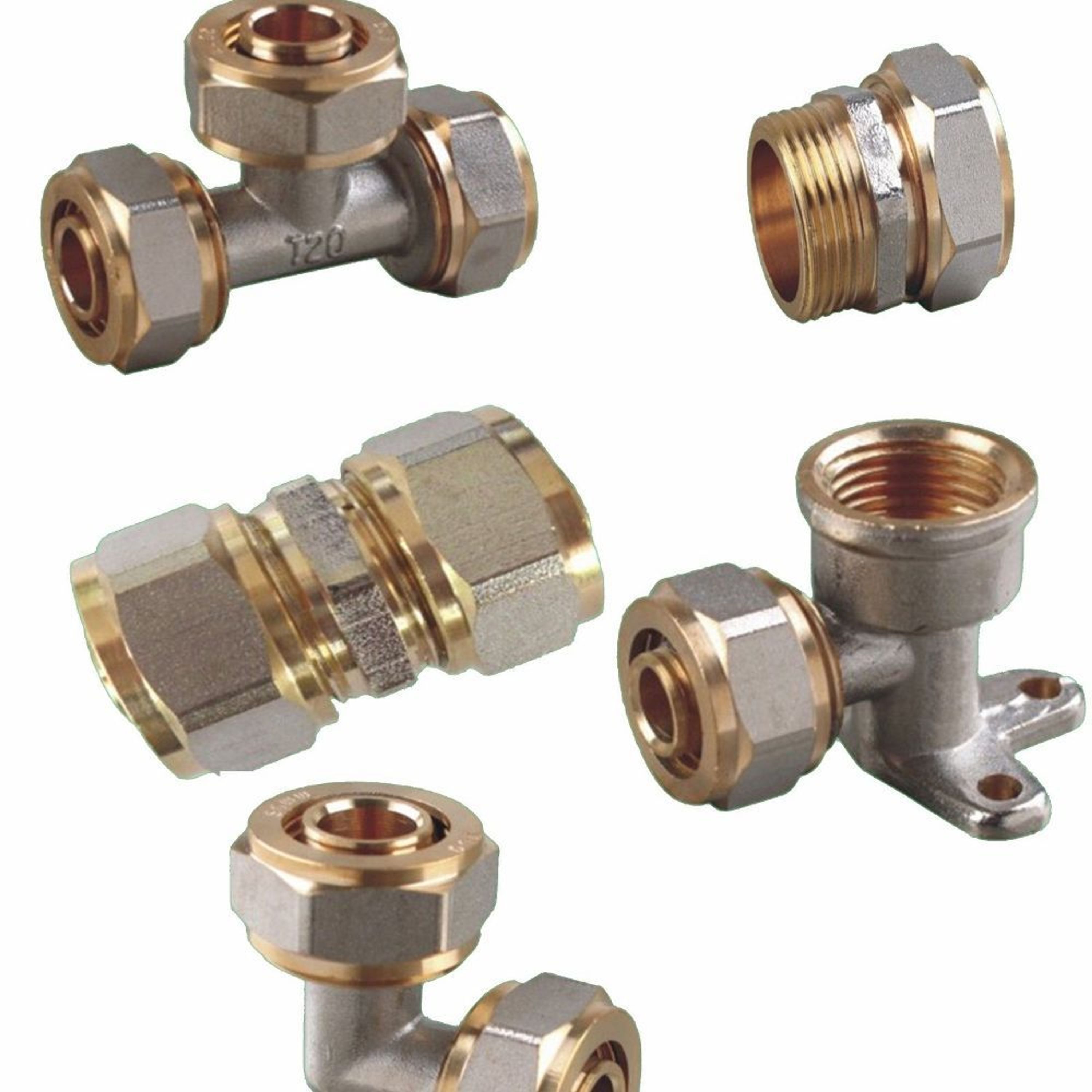 Schraubfitting 20 mm Verschraubung PEX-AL Alu Verbundrohr Verbinder Klemmring kaufen bei Hood.de