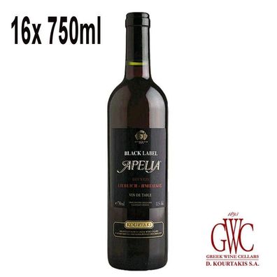 GWC Apelia Black Label Imiglykos 16x 750ml Kourtaki Rotwein halbsüß