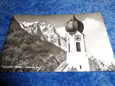 5082 / Ansichtskarte -Zugspitze von Grainau aus- gelaufen 1957