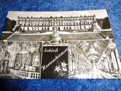 5085 / Ansichtskarte -Schloß Herrenchiemsee-3 Bild Karte-gelaufen 1958