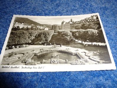 5116 / Ansichtskarte- Karlsbad-Parkanlagen beim Bad V-gelaufen 1941
