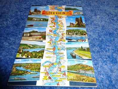 5157 / Ansichtskarte- Der Rhein von Koblenz bis Köln - gelaufen 1975