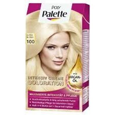 Poly Palette Haarfarbe Ultra Blond 100 mit Argan Öl Maximierte Intensität & Pflege