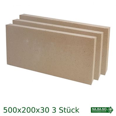 500x200x30 3 stk Schamotte Platten HQN Hafnerplatten
