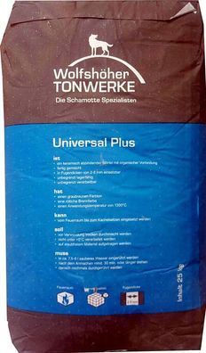 Universalmörtel PLUS 25kg Schamottmörtel (1.40€/1kg)