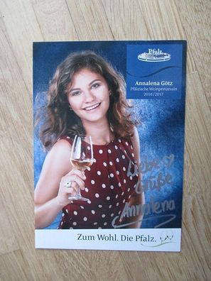 Pfälzische Weinprinzessin 2016/2017 Annalena Götz - handsigniertes Autogramm!!!