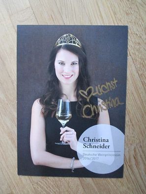 Deutsche Weinprinzessin 2016/2017 Christina Schneider - handsigniertes Autogramm!!!