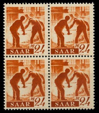 Saarland 1947 Nr 215Z postfrisch Viererblock X799972