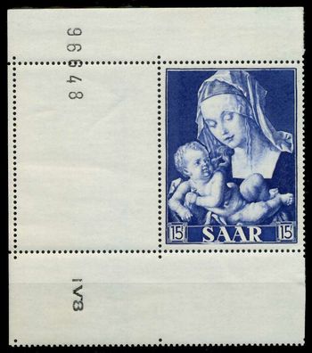Saarland 1954 Nr 353L postfrisch ECKE-ULI X79E076