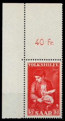 Saarland 1954 Nr 354 postfrisch ECKE-OLI X79DF72