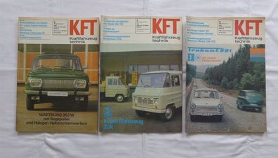 6 x KFT Kraftfahrzeugtechnik 1 - 6 1977 DDR Oldtimer MZ Multicar Trabant Wartburg