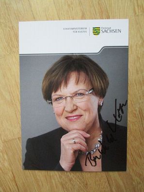 Sachsen Ministerin Brunhild Kurth - handsigniertes Autogramm!!!