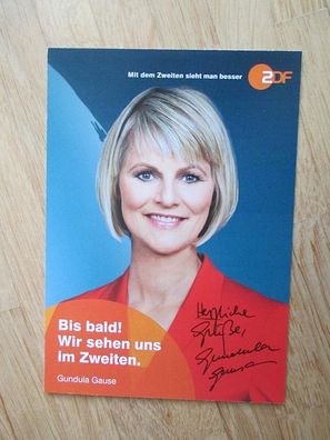 ZDF Fernsehmoderatorin Gundula Gause - handsigniertes Autogramm!!!