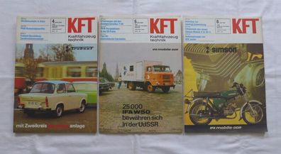 6 x KFT Kraftfahrzeugtechnik 7 - 12 1980 DDR Oldtimer MZ Simson Trabant Wartburg