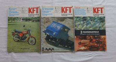 6 x KFT Kraftfahrzeugtechnik 7 - 12 1983 DDR Oldtimer MZ Simson Trabant Wartburg Jawa