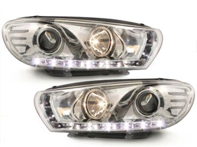 VW Scirocco 3 LED Tagfahrlicht Optik Design Scheinwerfer Chrom SWV33GX E. Nr.