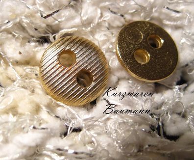 1Metallknopf Metallknöpfe goldfarben 11x2mm 2 Loch a 2mm Nr 2037