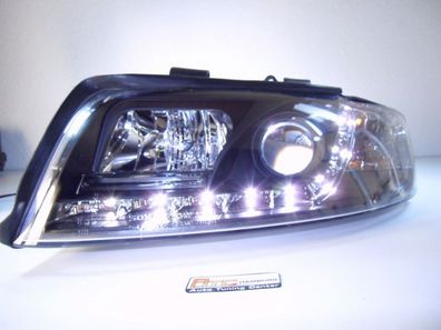 Audi A4 8E LED Tagfahrlicht Optik Scheinwerfer schwarz 1 Satz 2 Stück 2001-2004