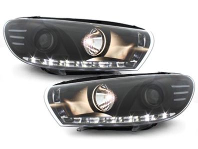 VW Scirocco 3 Scheinwerfer LED Tagfahrlicht schwarz + ECE R87 Zulassung SWV33LGXB