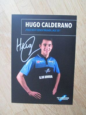 Tischtennis Bundesliga Ochsenhausen Hugo Calderano - handsigniertes Autogramm!!!