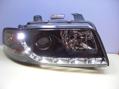 LED Tagfahrlicht Design Scheinwerfer Audi A4 B5 schwarz Bj. 1995-1999 / E. Nummer