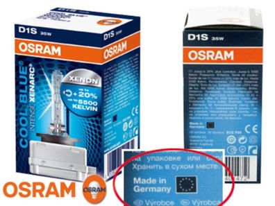 Osram D1S Cool Blue Xenon Leuchtmittel/ Birne 35 Watt/ Intense Xenarc 5500 Kelvin