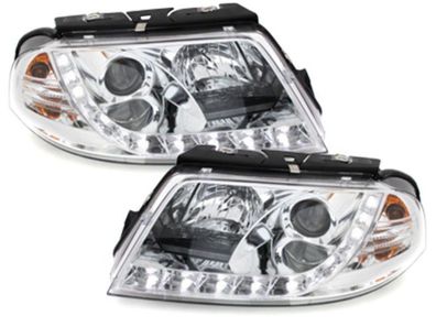 Scheinwerfer für VW Passat 3BG Chrom LED Tagfahrlicht Optik Bj.2000-2005 SWV11GX