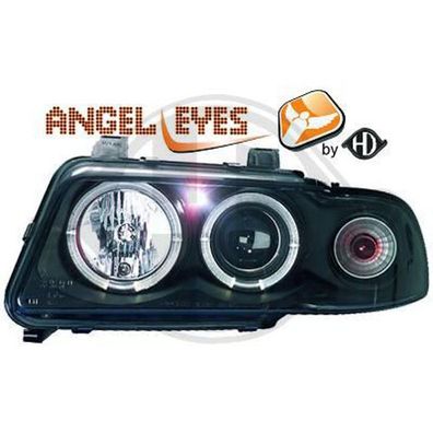 LED Angeleyes Scheinwerfer Audi A4 B5 Limousine + Avant 1994-1999 Schwarz Euro. zug